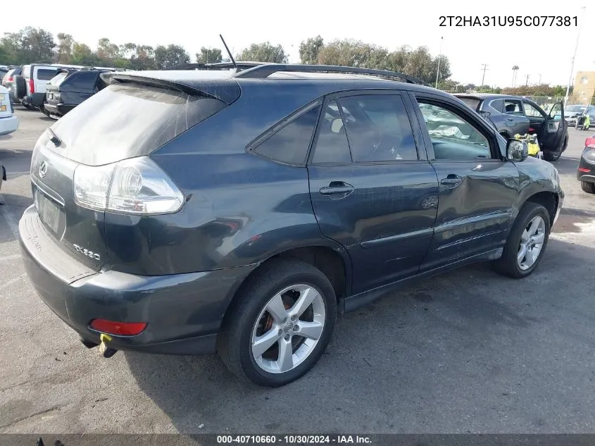 2005 Lexus Rx 330 VIN: 2T2HA31U95C077381 Lot: 40710660