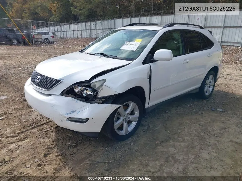 2005 Lexus Rx 330 VIN: 2T2GA31U15C026226 Lot: 40719233