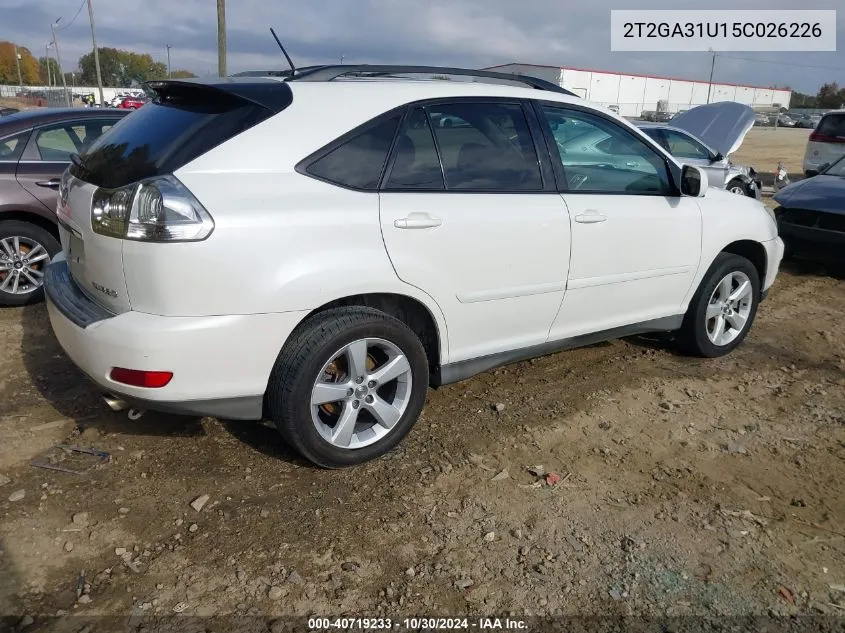 2005 Lexus Rx 330 VIN: 2T2GA31U15C026226 Lot: 40719233