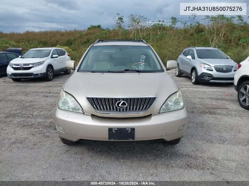 2005 Lexus Rx 330 VIN: JTJHA31U850075276 Lot: 40720024