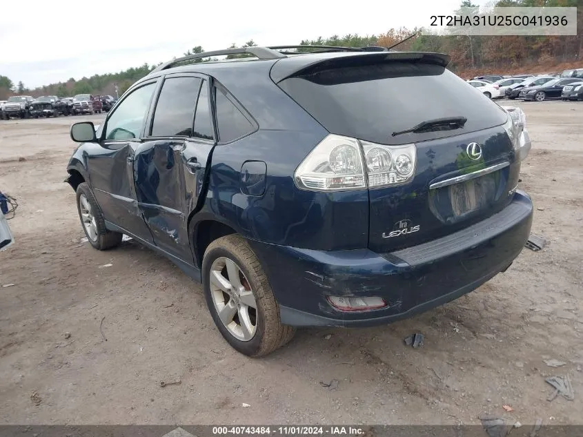 2005 Lexus Rx 330 VIN: 2T2HA31U25C041936 Lot: 40743484