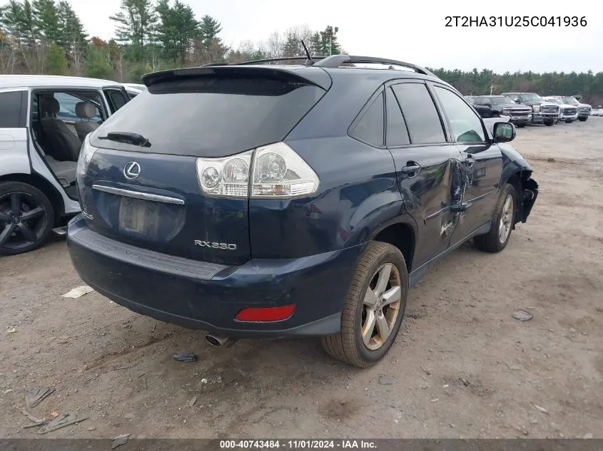 2005 Lexus Rx 330 VIN: 2T2HA31U25C041936 Lot: 40743484