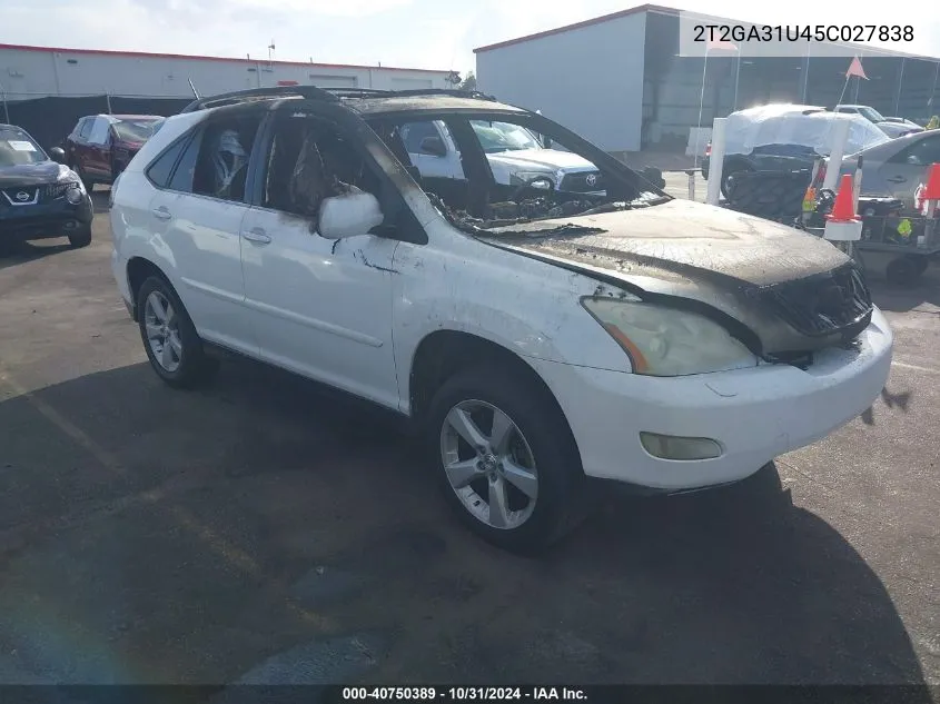 2005 Lexus Rx 330 VIN: 2T2GA31U45C027838 Lot: 40750389