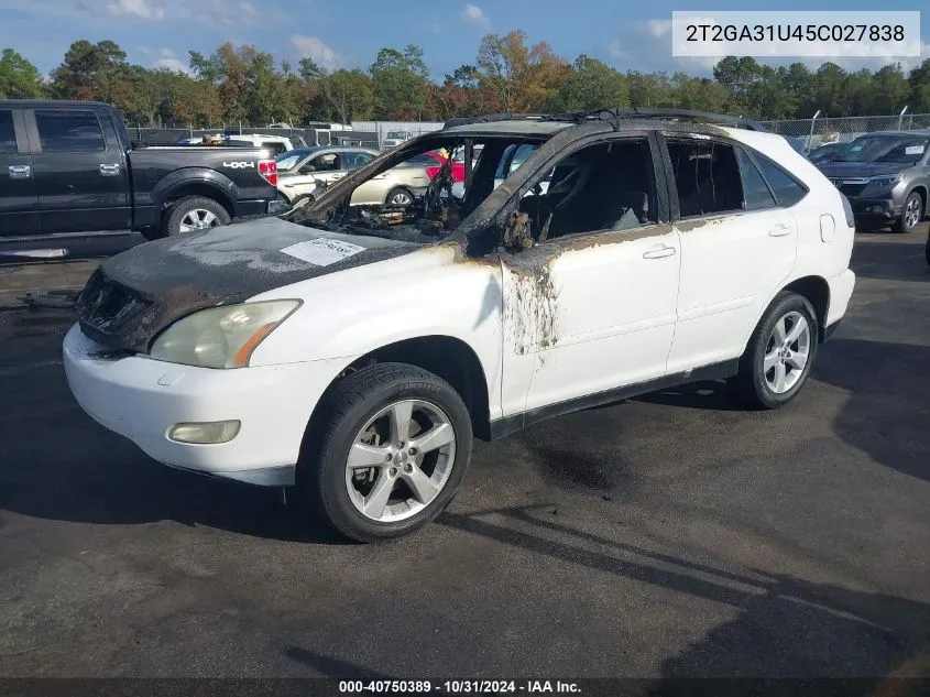 2005 Lexus Rx 330 VIN: 2T2GA31U45C027838 Lot: 40750389