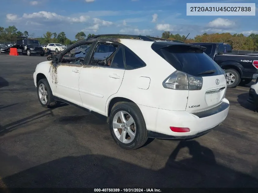 2005 Lexus Rx 330 VIN: 2T2GA31U45C027838 Lot: 40750389