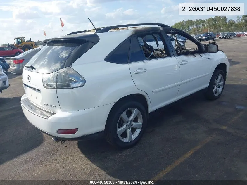 2005 Lexus Rx 330 VIN: 2T2GA31U45C027838 Lot: 40750389