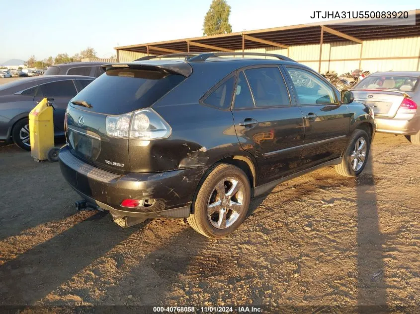 2005 Lexus Rx 330 VIN: JTJHA31U550083920 Lot: 40768058