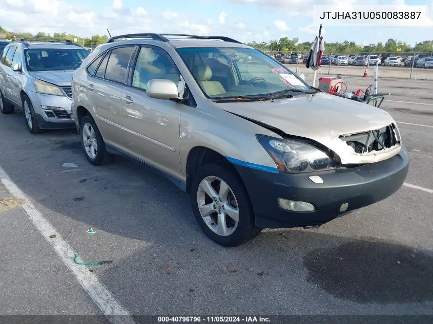 2005 Lexus Rx 330 VIN: JTJHA31U050083887 Lot: 40796796