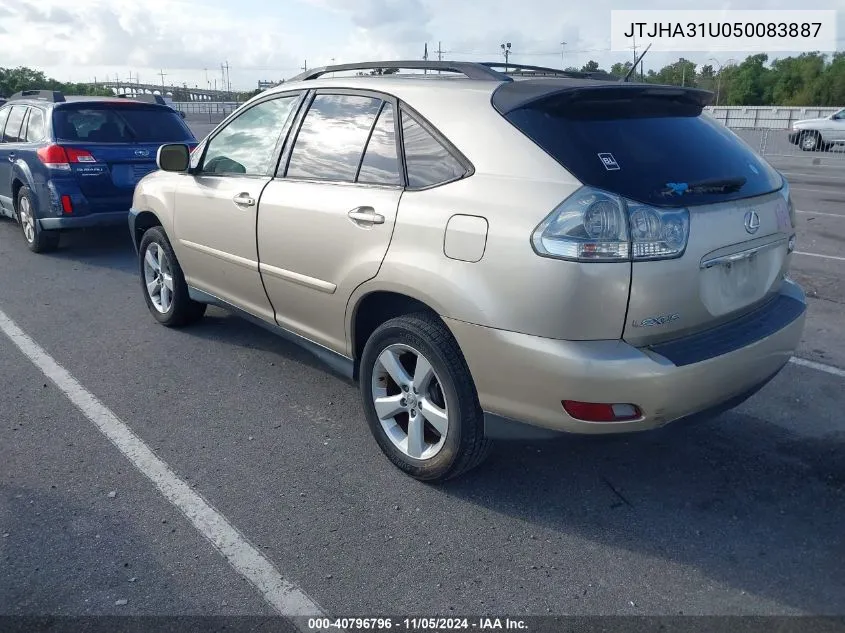 2005 Lexus Rx 330 VIN: JTJHA31U050083887 Lot: 40796796