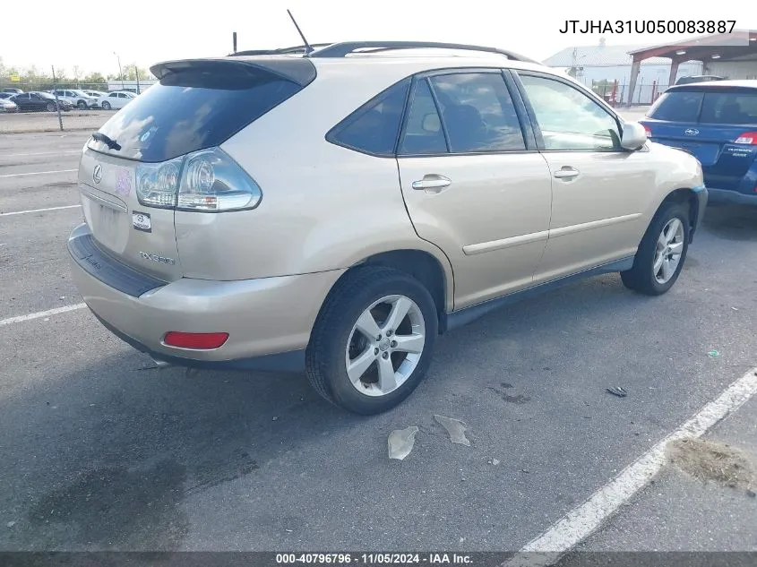 2005 Lexus Rx 330 VIN: JTJHA31U050083887 Lot: 40796796