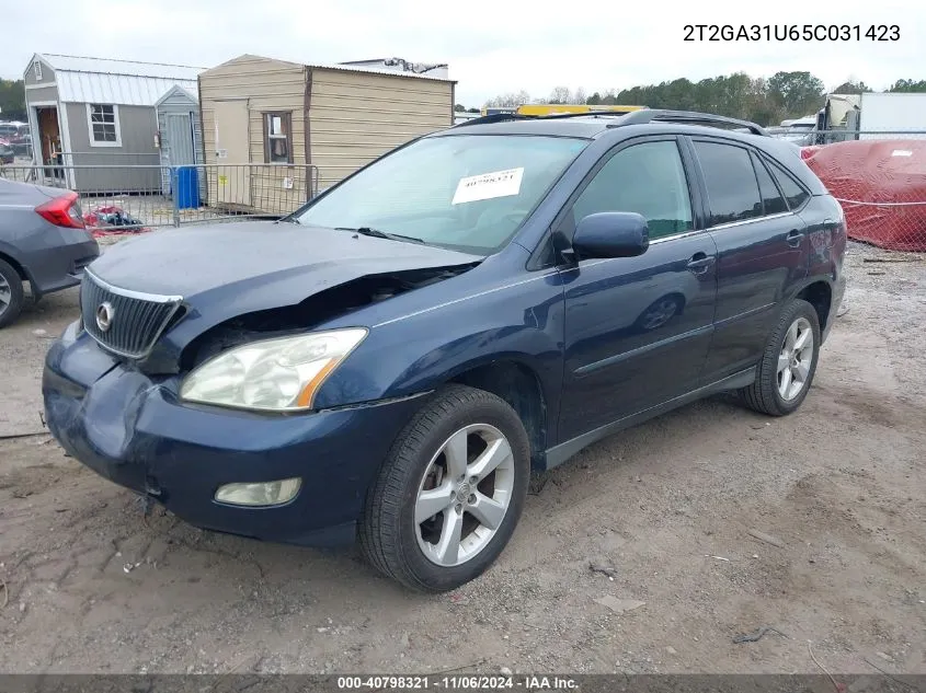 2005 Lexus Rx 330 VIN: 2T2GA31U65C031423 Lot: 40798321