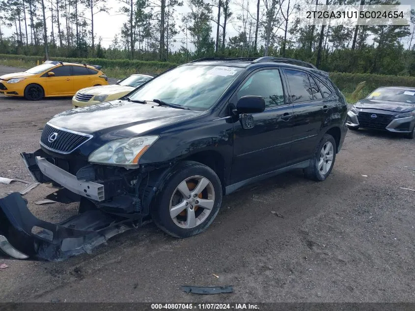 2005 Lexus Rx 330 VIN: 2T2GA31U15C024654 Lot: 40807045