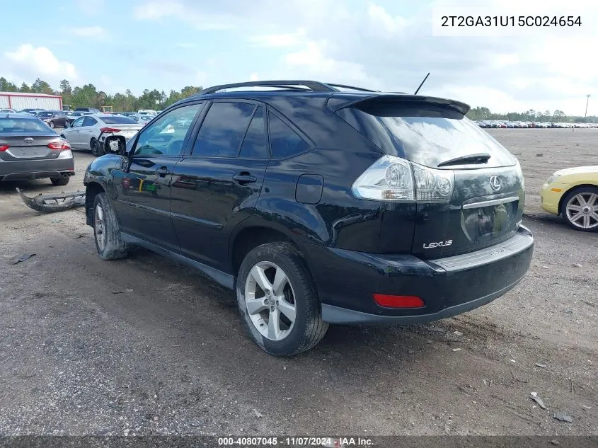 2005 Lexus Rx 330 VIN: 2T2GA31U15C024654 Lot: 40807045