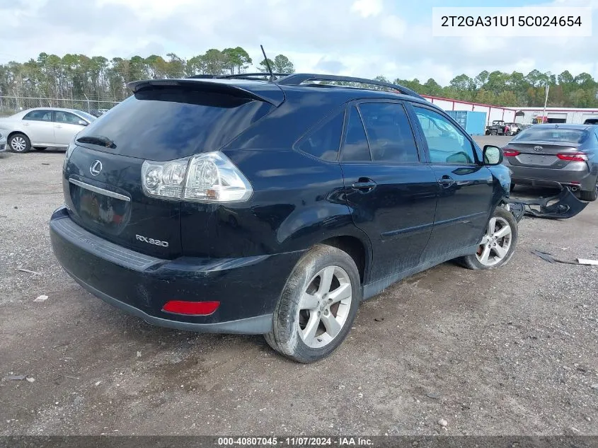 2005 Lexus Rx 330 VIN: 2T2GA31U15C024654 Lot: 40807045