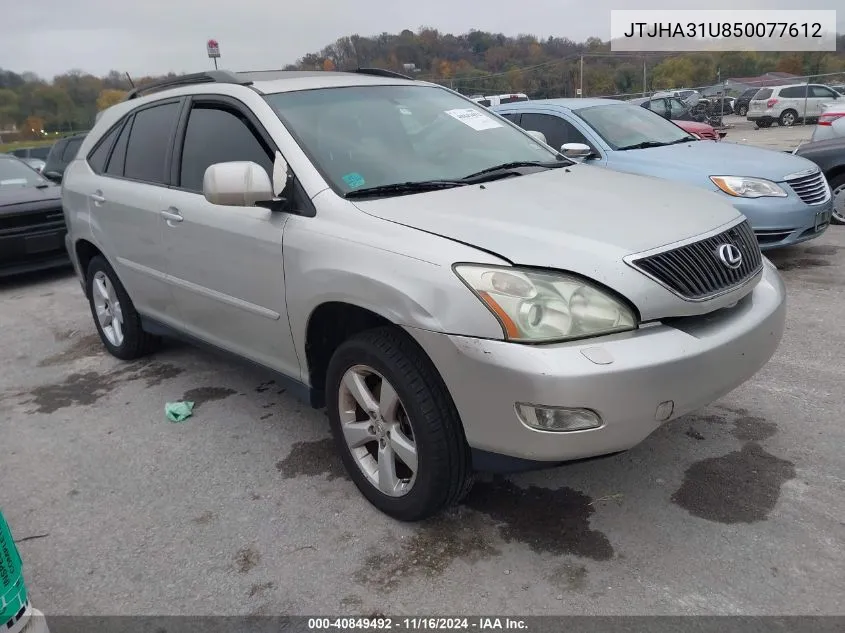 2005 Lexus Rx 330 VIN: JTJHA31U850077612 Lot: 40849492