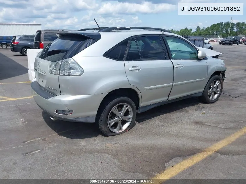 2006 Lexus Rx 400H VIN: JTJGW31U060001882 Lot: 39473136