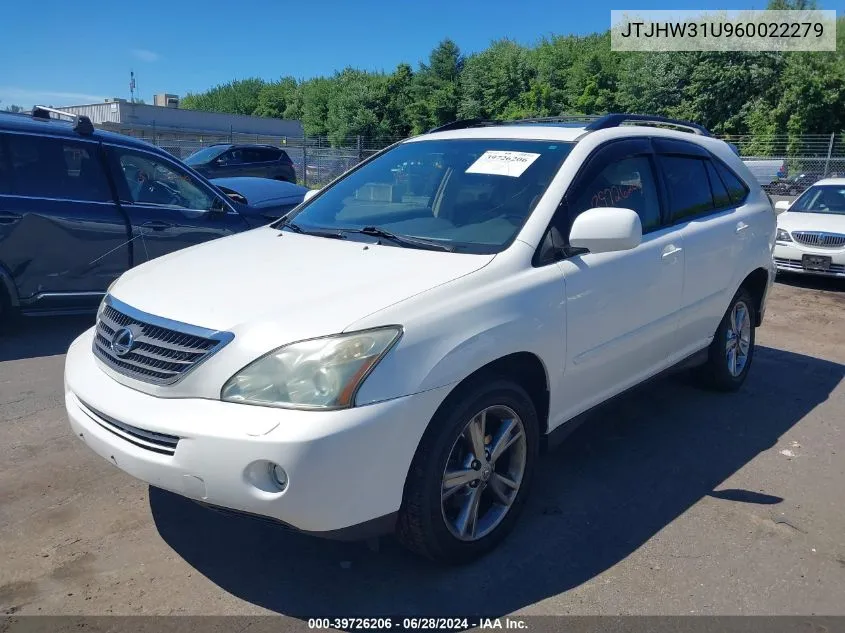 2006 Lexus Rx 400H VIN: JTJHW31U960022279 Lot: 39726206