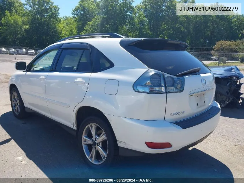 2006 Lexus Rx 400H VIN: JTJHW31U960022279 Lot: 39726206