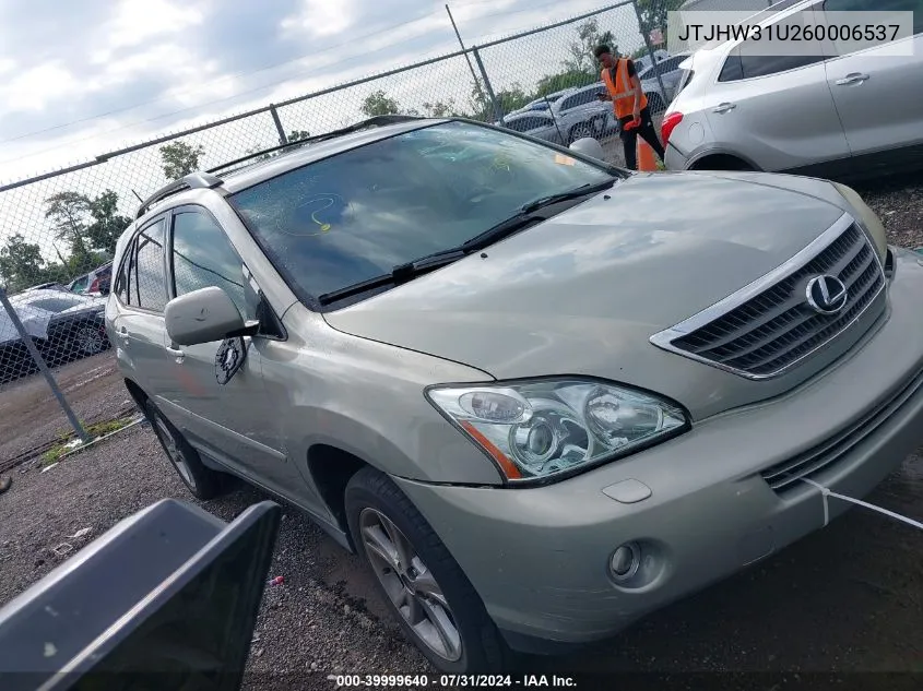 2006 Lexus Rx 400H VIN: JTJHW31U260006537 Lot: 39999640