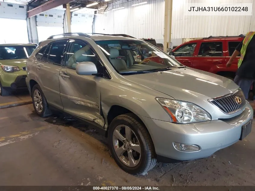 2006 Lexus Rx 330 VIN: JTJHA31U660102248 Lot: 40027370