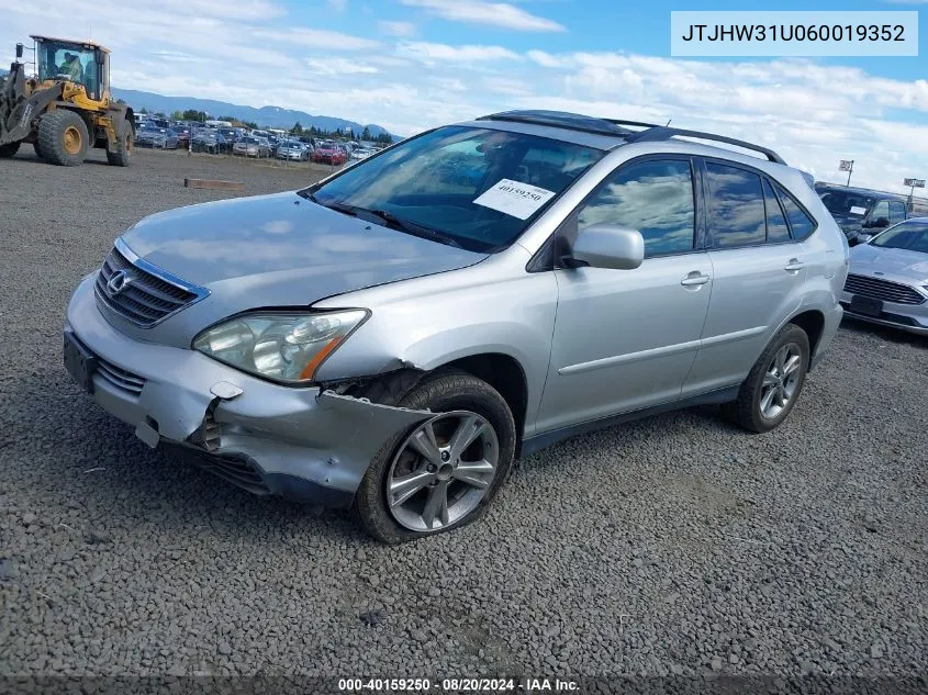 2006 Lexus Rx 400H VIN: JTJHW31U060019352 Lot: 40159250