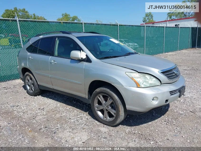 2006 Lexus Rx 400H VIN: JTJHW31U360014615 Lot: 40181452