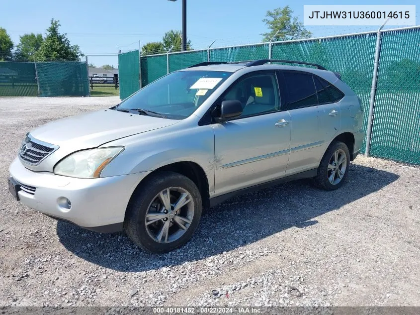 2006 Lexus Rx 400H VIN: JTJHW31U360014615 Lot: 40181452