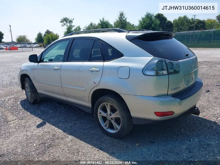 2006 Lexus Rx 400H VIN: JTJHW31U360014615 Lot: 40181452