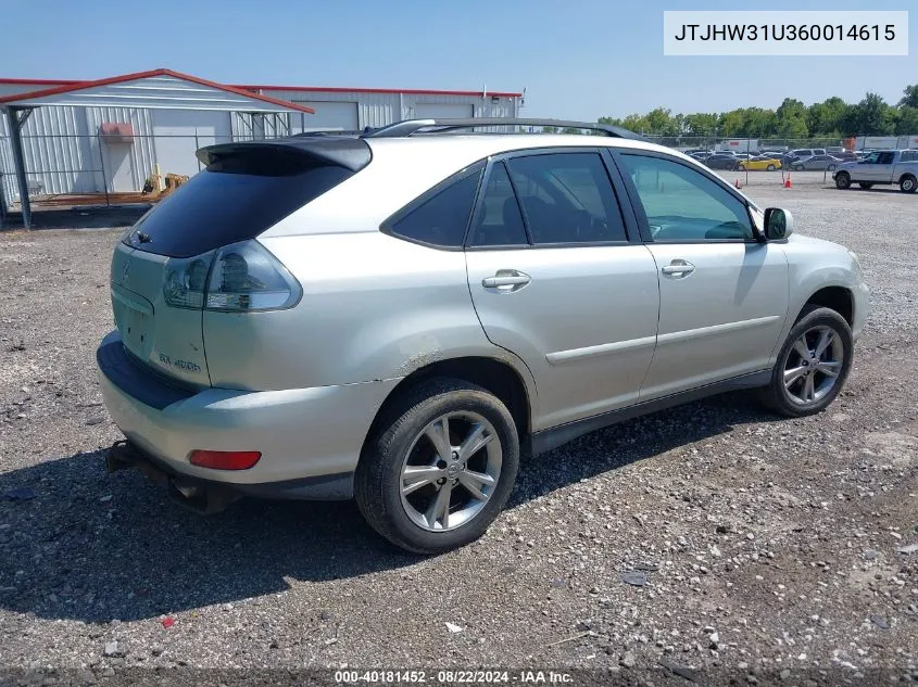 2006 Lexus Rx 400H VIN: JTJHW31U360014615 Lot: 40181452