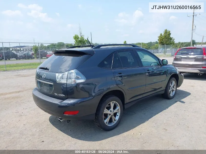 2006 Lexus Rx 400H VIN: JTJHW31U260016565 Lot: 40183126