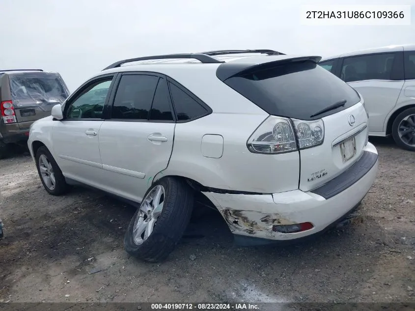 2006 Lexus Rx 330 VIN: 2T2HA31U86C109366 Lot: 40190712