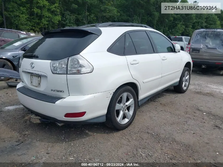 2006 Lexus Rx 330 VIN: 2T2HA31U86C109366 Lot: 40190712