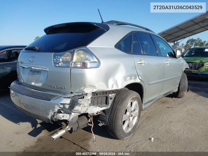 2006 Lexus Rx 330 VIN: 2T2GA31U36C043529 Lot: 40272098