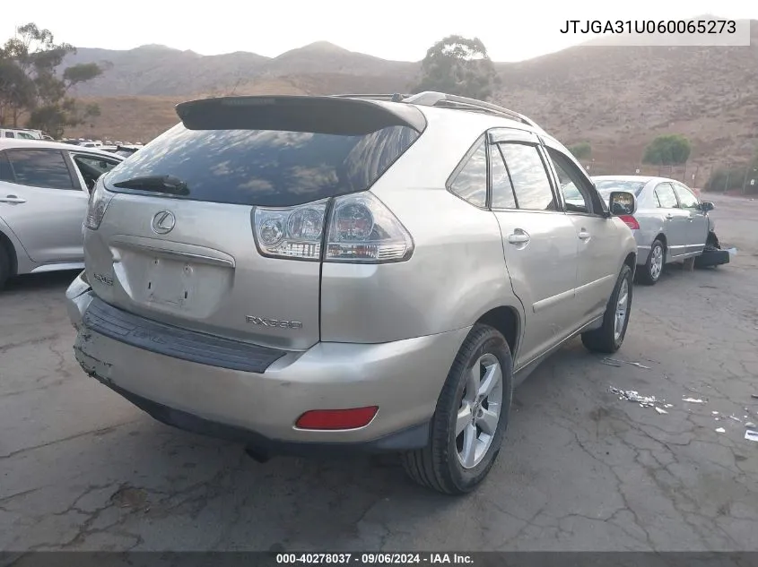 2006 Lexus Rx 330 VIN: JTJGA31U060065273 Lot: 40278037