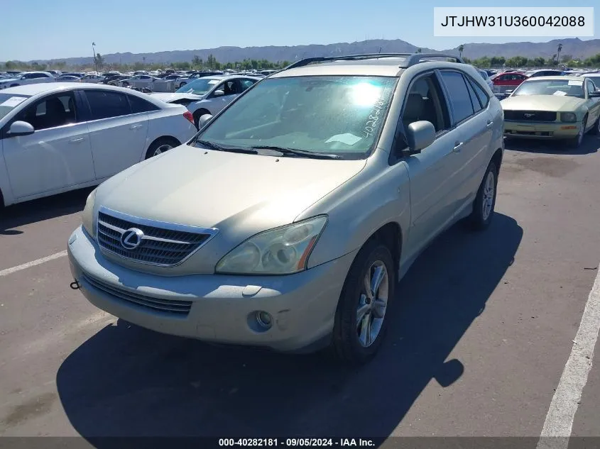 2006 Lexus Rx 400H VIN: JTJHW31U360042088 Lot: 40282181