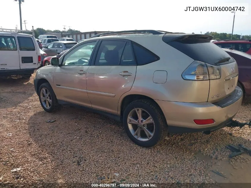 2006 Lexus Rx 400H VIN: JTJGW31UX60004742 Lot: 40296797