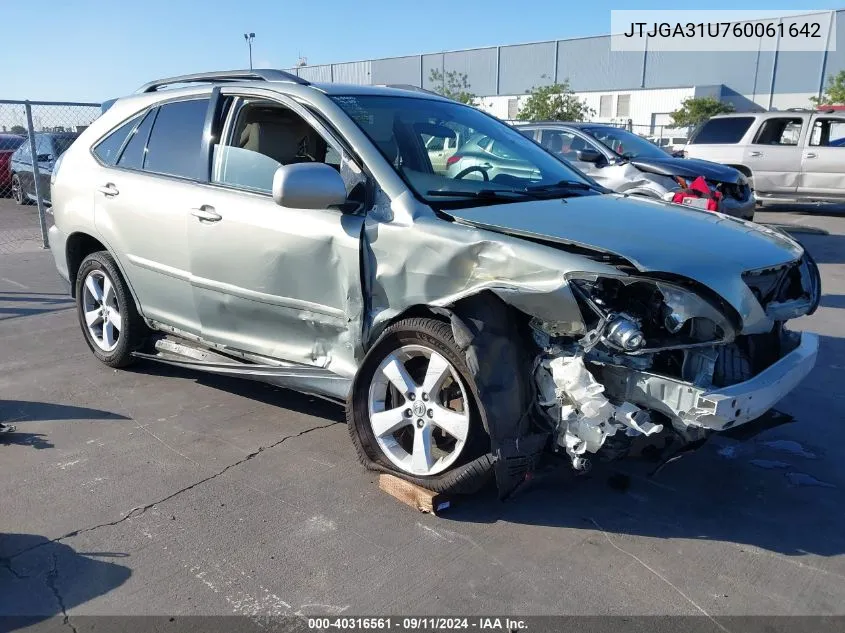 2006 Lexus Rx 330 330 VIN: JTJGA31U760061642 Lot: 40316561