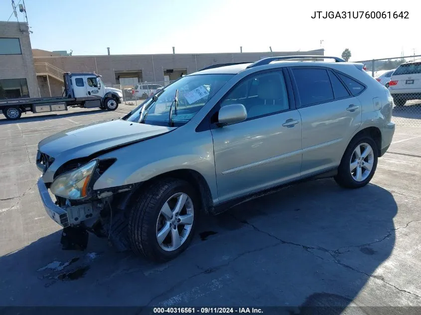 2006 Lexus Rx 330 330 VIN: JTJGA31U760061642 Lot: 40316561