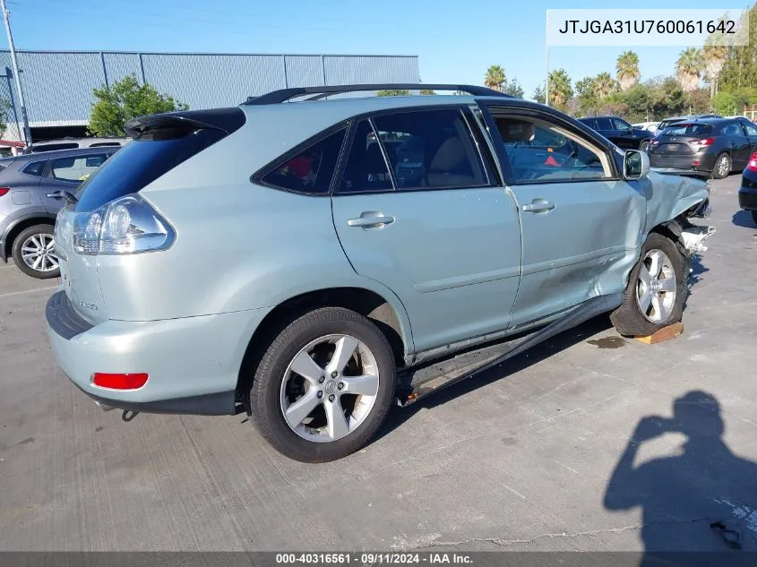 2006 Lexus Rx 330 330 VIN: JTJGA31U760061642 Lot: 40316561