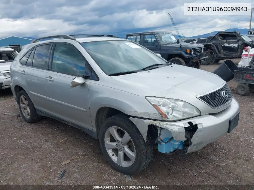 2006 Lexus Rx 330 VIN: 2T2HA31U96C094943 Lot: 40343914