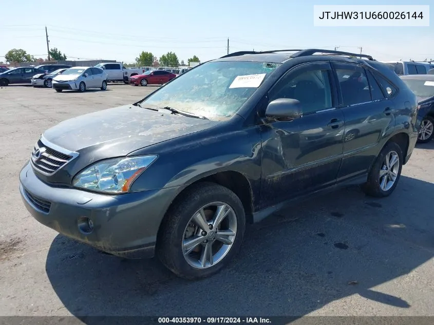 2006 Lexus Rx 400H VIN: JTJHW31U660026144 Lot: 40353970