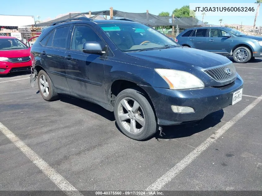 2006 Lexus Rx 330 VIN: JTJGA31U960063246 Lot: 40375560