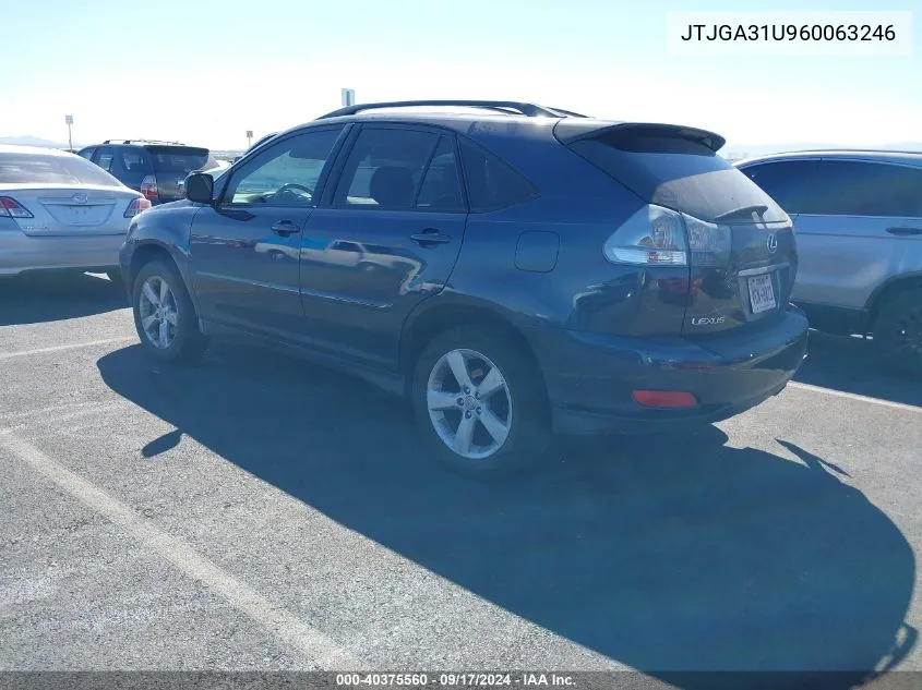 2006 Lexus Rx 330 VIN: JTJGA31U960063246 Lot: 40375560