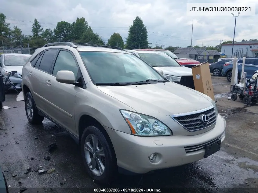 2006 Lexus Rx 400H VIN: JTJHW31U360038221 Lot: 40646189