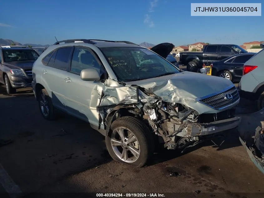 2006 Lexus Rx 400H VIN: JTJHW31U360045704 Lot: 40394294