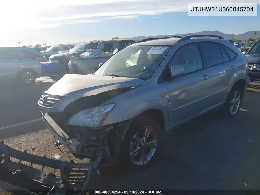 2006 Lexus Rx 400H VIN: JTJHW31U360045704 Lot: 40394294