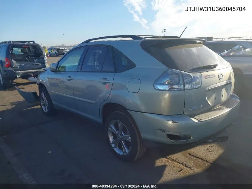 2006 Lexus Rx 400H VIN: JTJHW31U360045704 Lot: 40394294