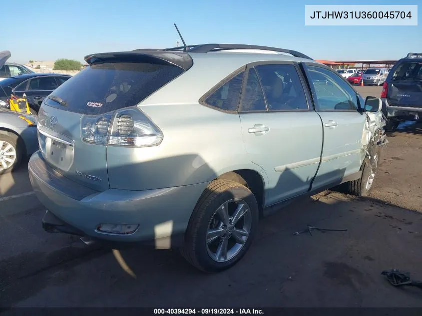 2006 Lexus Rx 400H VIN: JTJHW31U360045704 Lot: 40394294