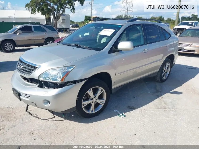 2006 Lexus Rx 400H VIN: JTJHW31U662007016 Lot: 40428699