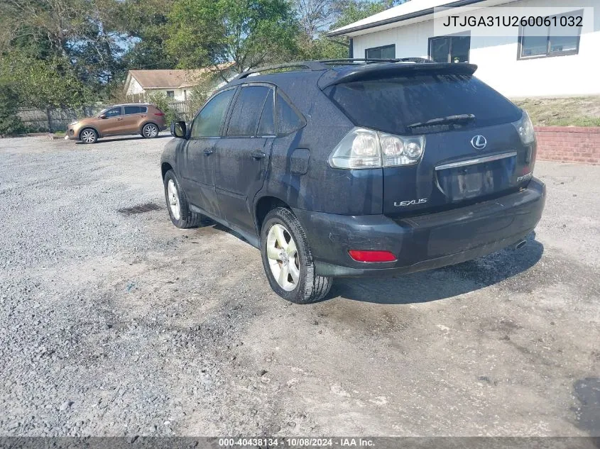 2006 Lexus Rx 330 VIN: JTJGA31U260061032 Lot: 40438134